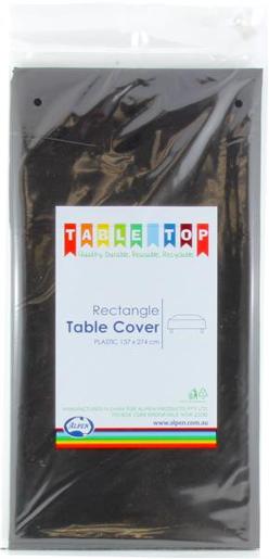 BLACK RECTANGLE PLASTIC TABLE COVER 1EA