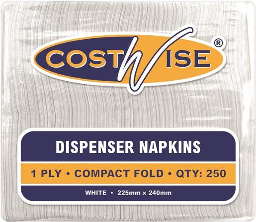 NAPKIN DISPENSER 1 PLY WHITE COMPACT FOLD (HL-NAPDIS1PWCF) 1EA