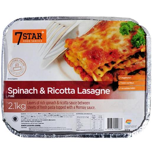 SPINACH AND RICOTTA LASAGNE 2.1KG