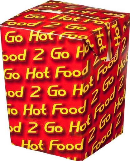 HOT FOOD 2 GO CARDBOARD CHIP BOX CONTAINER (CA-CBX-HF2G) 50S