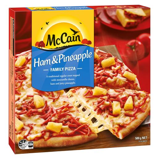 HAM AND PINEAPPLE PIZZA 500GM
