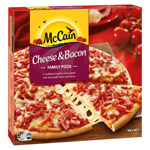 CHEESE AND BACON PIZZA 500GM