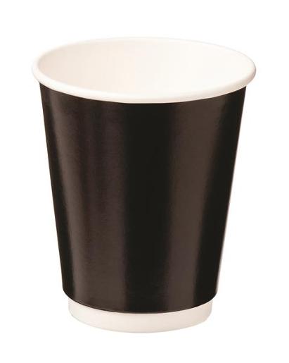 CUPS 280ML DOUBLE WALL PAPER HOT BLACK 25S