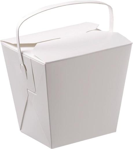 FOOD PAIL CARDBOARD WITH HANDLE WHITE (CA-PFP016WH) 16OZ