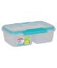 OBLONG CONTAINER WITH SPLIT AND CLIP LIDS 2L