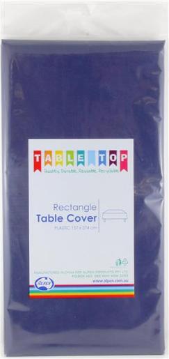 NAVY RECTANGLE PLASTIC TABLE COVER 1EA