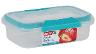 OBLONG CONTAINER WITH CLIP LIDS 600ML