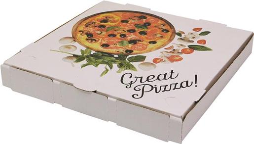 PIZZA BOX PRINTED WHITE 13 INCH (CA-PIZZA-13) 50S