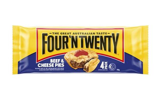 PIES BEEF AND CHEESE 4 PACK 700GM