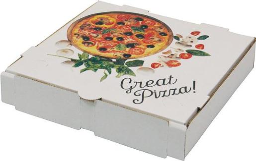 PIZZA BOX PRINTED WHITE 9 INCH (CA-PIZZA-9) 50S