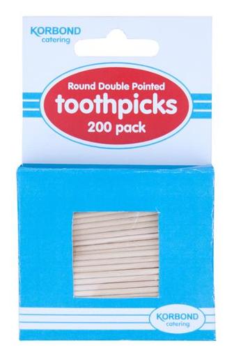 ROUND DOUBLE POINTED TOOTHPICKS 200PK