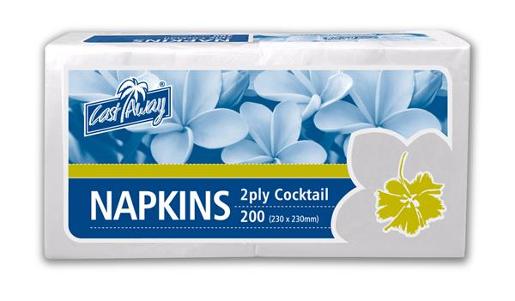 NAPKIN 2PLY COCKTAIL WHITE (CA-NAPC2PW) 200S