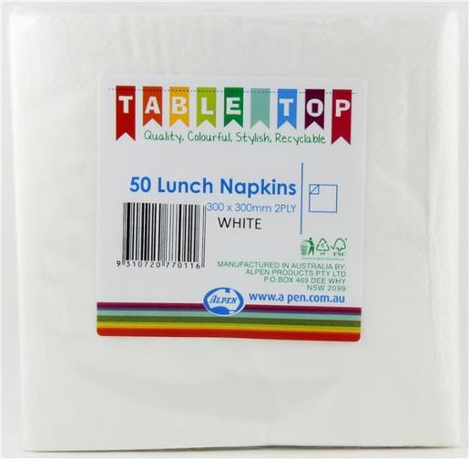 NAPKIN LNCH WHITE  PK50 380101 50PK