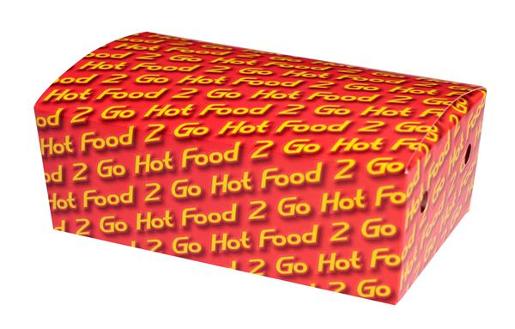 HOT FOOD 2 GO LARGE CARDBOARD SNACK CONTAINER (CA-LSBX-HF2G) 50S