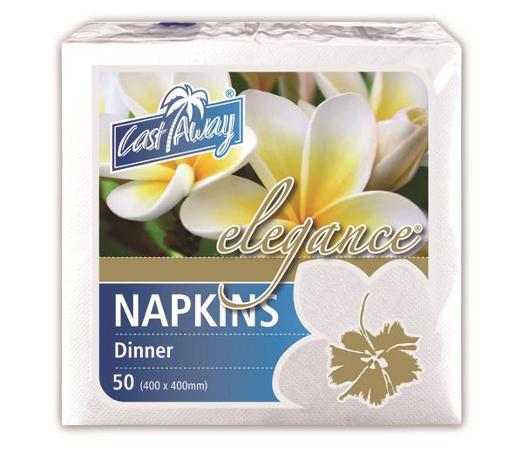 ELEGANCE DINNER NAPKIN WHITE (CA-NAPEDIN) 50S