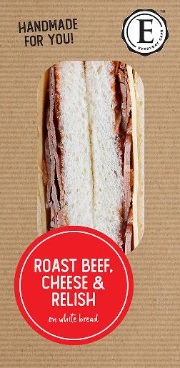 ROAST BEEF CHEESE AND RELISH SANDWICH 182GM